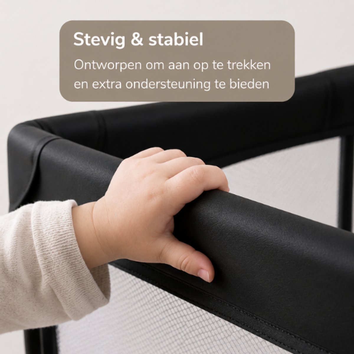 Broyari® Grondbox Baby 180x180 cm – Extra Grote Speelruimte – Binnen 2 Seconden Inklapbaar – Inclusief Speelmat & 50 Speelballen – Opvouwbare Speelbox – Grondbox XL - Zwart – foto 2