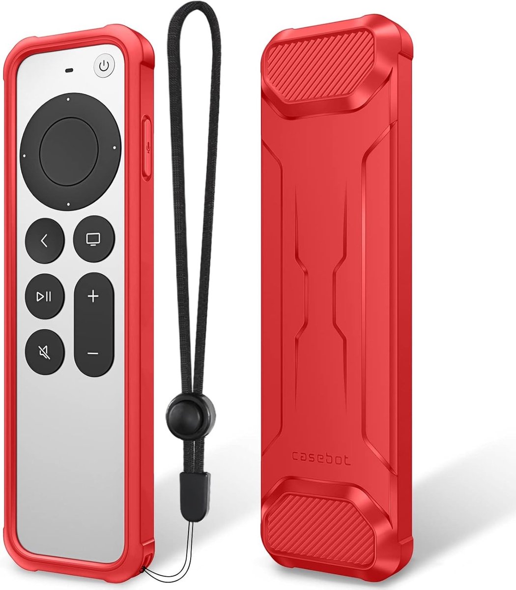 Zachte TPU schokbestendige hoes voor Siri Remote Controller van Apple TV 4K en HD - Bescherming, Antislip en Duurzaam (Rood)