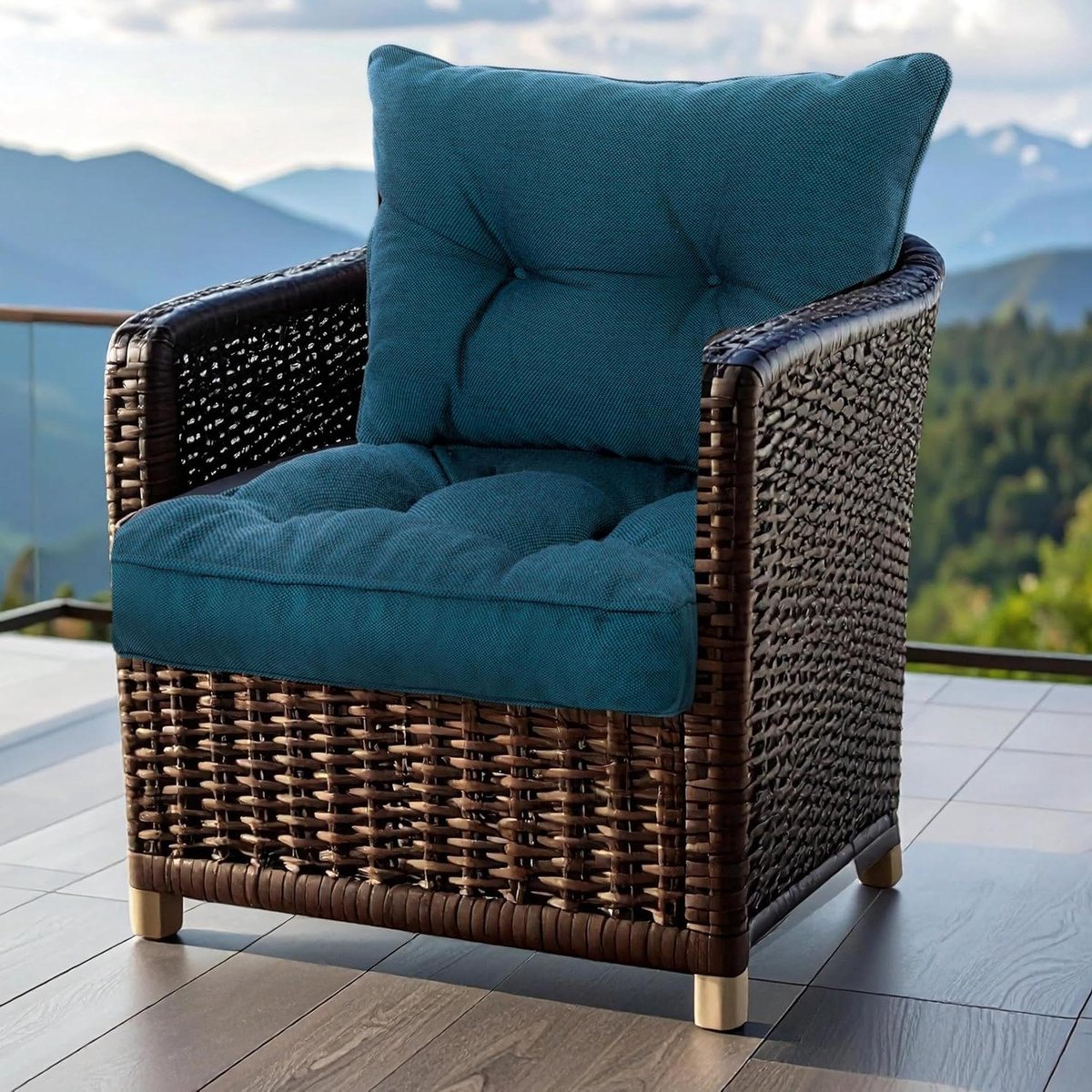 Tuinkussens Set - Loungekussens Zitkussens - Buiten Zitten - Waterdicht 13 cm Dik - 70x70 + 70x40 cm - Marineblauw