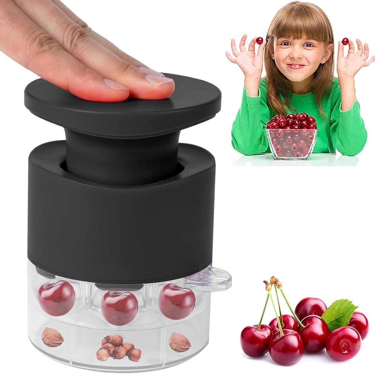 Kersenontpitter - Draagbare Fruitpitverwijderaar - voor Kersentaart, Jam & Cocktailkersen - 1 Stuk