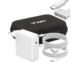 MacBook Oplader Geschikt voor MacBook Air M2, M3 & MacBook Pro 14/16 Inch (2021 - Heden) - 87W USB-C Snellader - Inclusief 200cm MagSafe 3 Kabel - TYZA