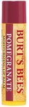 Burt's Bees granaatappel lippenbalsem. Gele verpakking met rode band en opdruk.