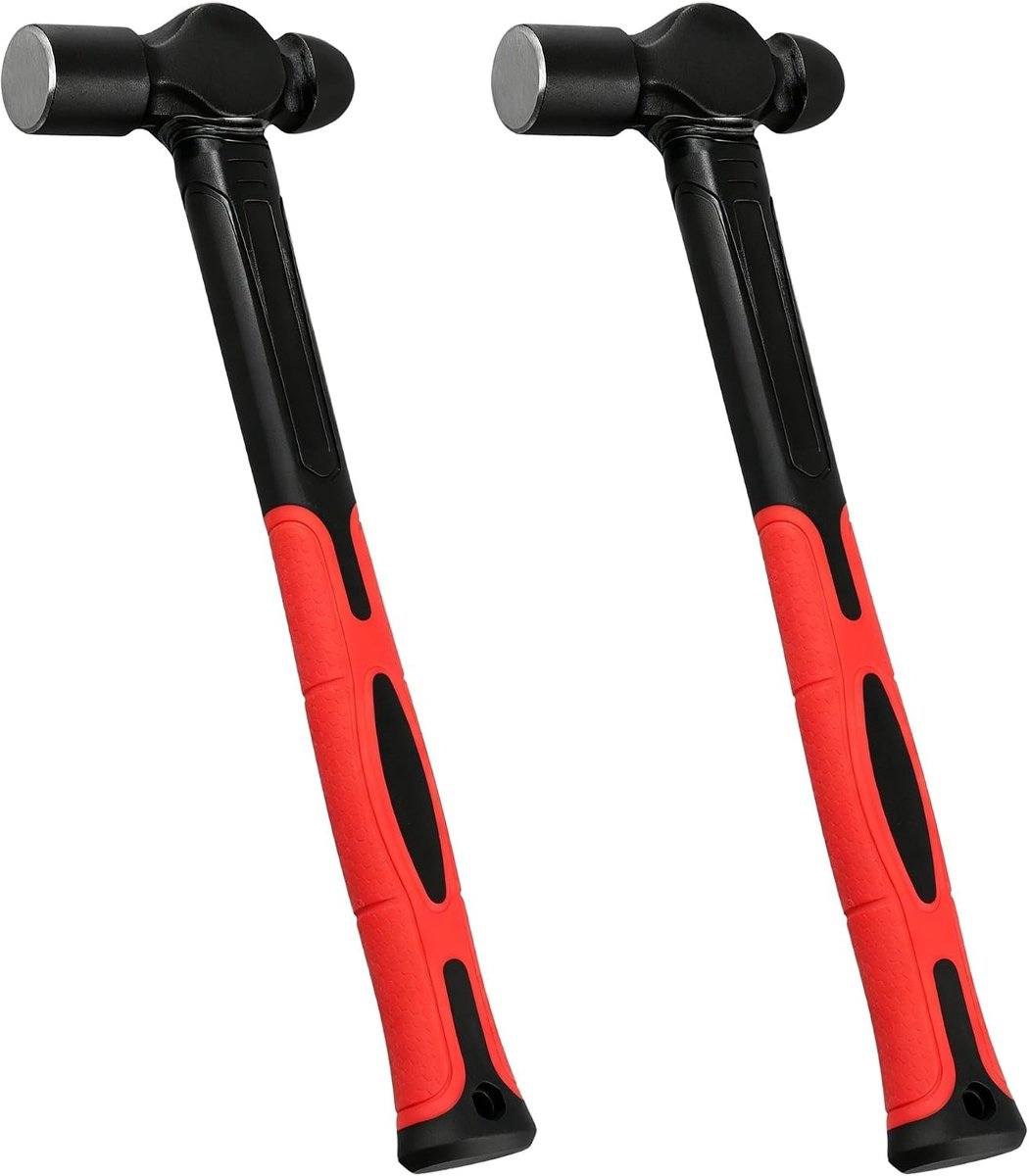 2 stuks balpeinhamer 16 oz - Zware metalen hamer voor lassen, garagewerk en doe-het-zelfprojecten