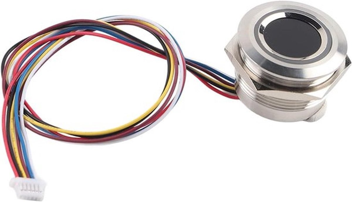 Vingerafdruksensormodule - Capacitieve module - Hoge precisie - Rond model - Vingerafdrukscanner - Circulair ontwerp - Veilige identificatie - Zwarte behuizing - Voor toegangscontrole - Zwarte R503 sensor