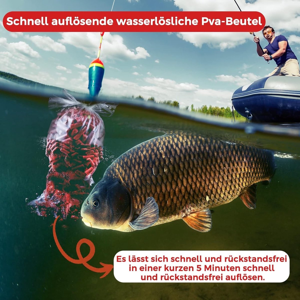 100 Stuks PVA Tassen voor Karpervissen, Snelle Oplosbare PVA Tassen voor Boilies, Voer en Pellets, 50x100mm en 70x100mm