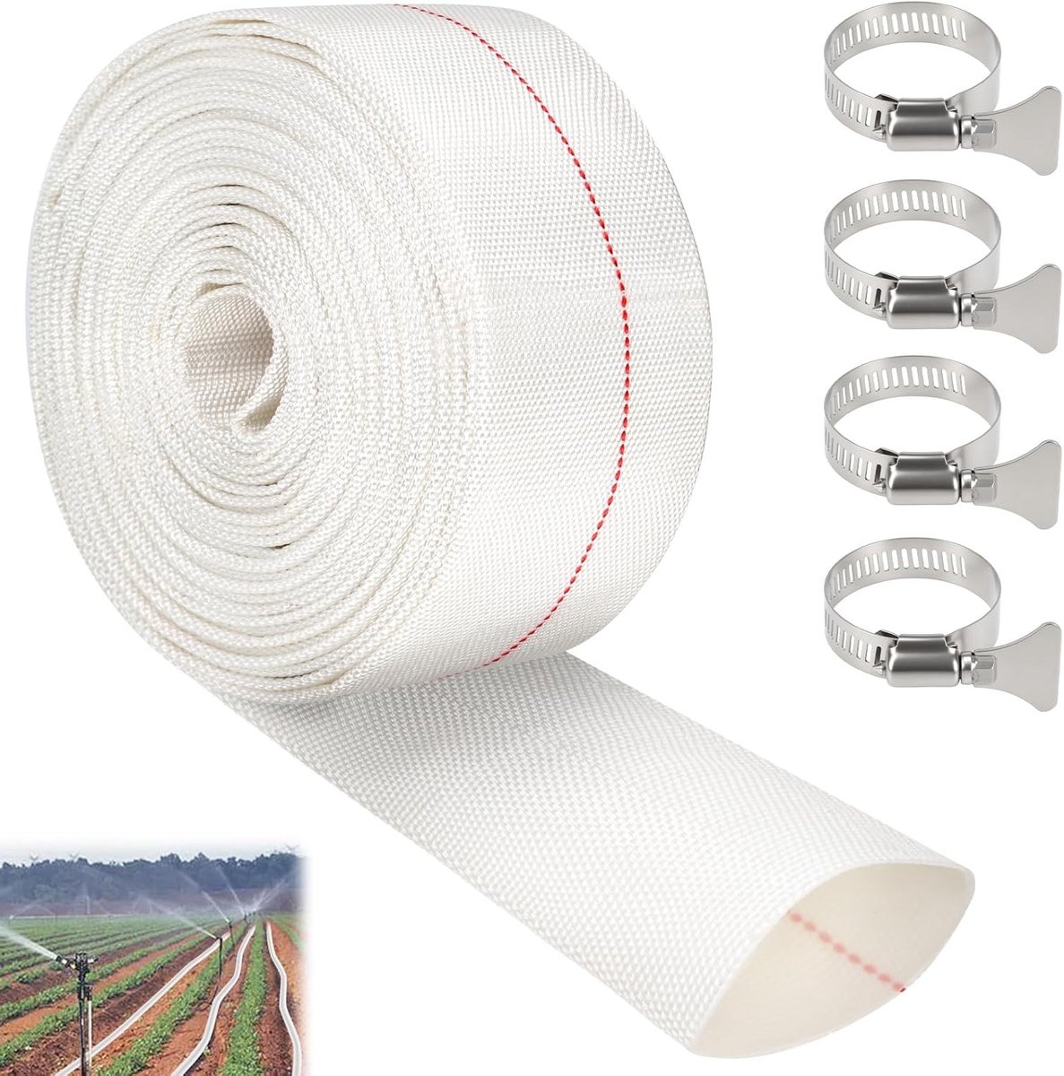 Flat Woven Tuinslang 1,5 Inch - 20 Meter Zuigslang voor Vuilwaterpomp, Dompelpomp en Drukslang