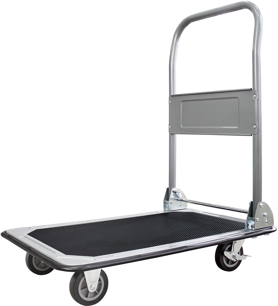 Transportkar, steekwagen, platformwagen, inklapbaar, draagvermogen tot 150 kg, parkeerrem, transporthulp met zwenkwielen, pakketkar met antislipcoating, inklapbare transportwagen Trucky