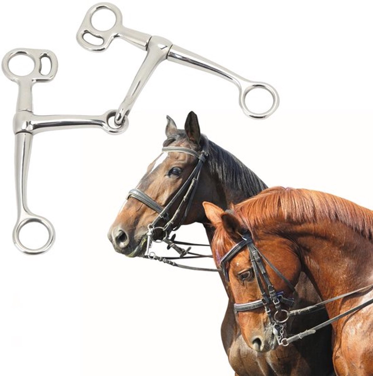 Roestvrijstalen paardenbreekbit met draaicontrole en handig te installeren, geschikt voor mondgrootte van 125 mm met duurzaam en stijlvol ontwerp