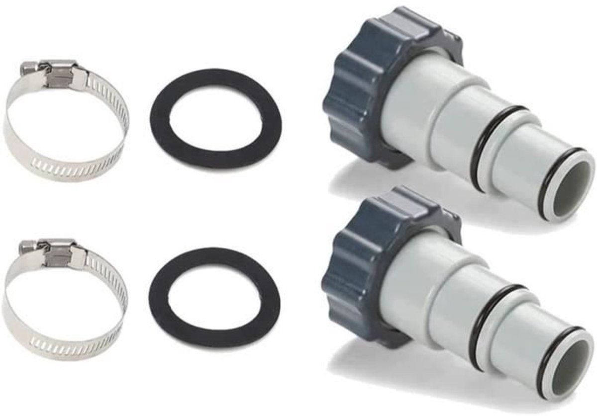 Geschikt voor Intex vervangende slangadapters, Geschikt voor pompen, zwembadadapters, zwembadfittingen en C-slangen met binnenschroefdraad.