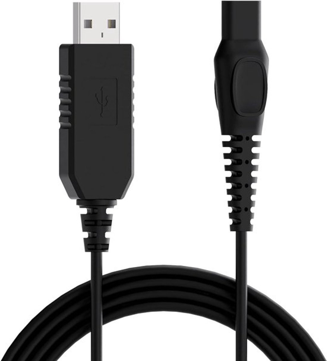 Scheerapparaat oplader snoer - oplader adapterkabel - vervangende USB - 8V - HQ850 - AT600 - AT755 - FT618 - RQ350 - HQ902 - S5050 - S5080 - Geschikt voor Philips - Zwart