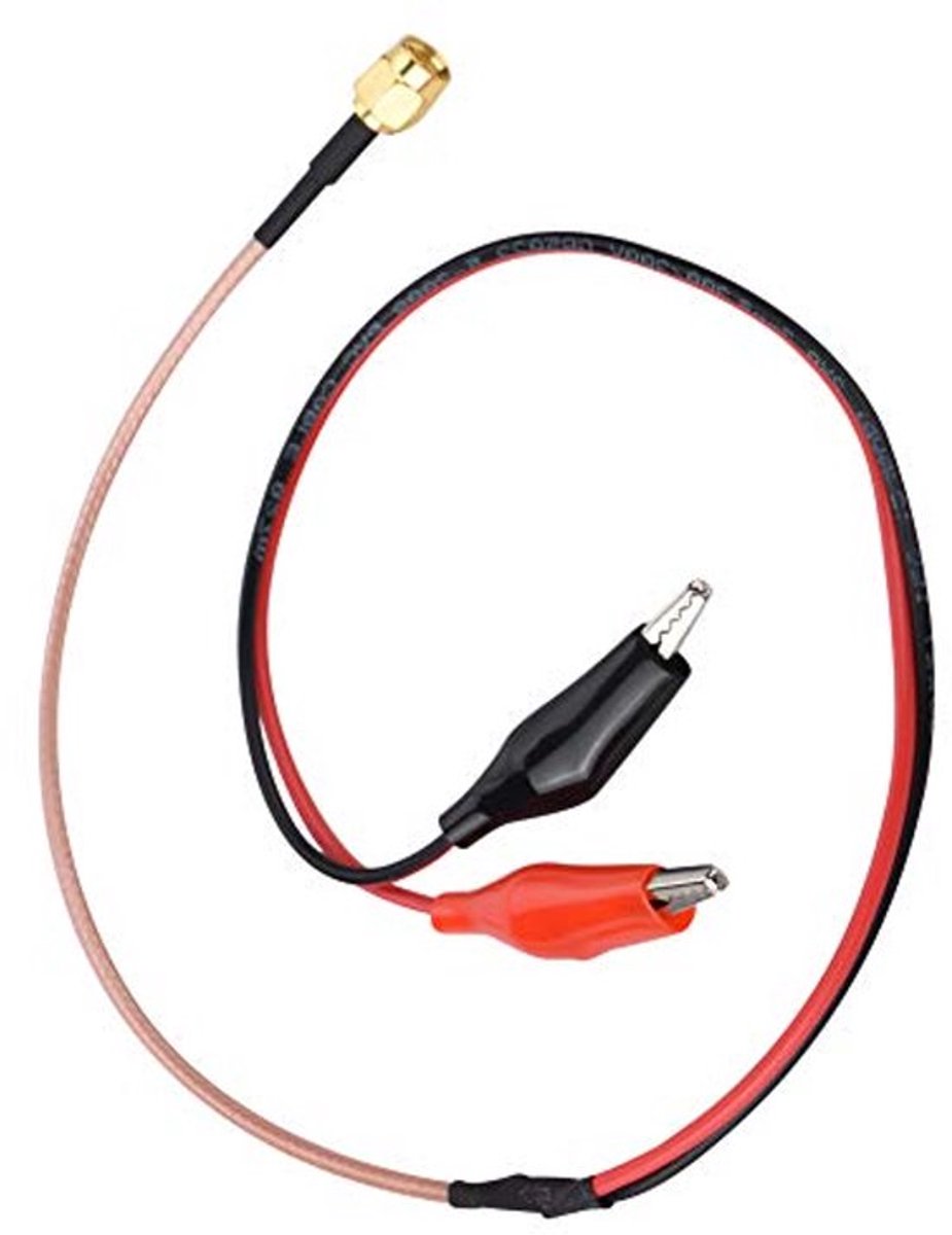 Radiofrequentie-aansluitkabel, 52 cm rood/zwart meetsnoer inclusief SMA RG316 hogetemperatuurkabel, 18AWG siliconendraad en krokodillenklem