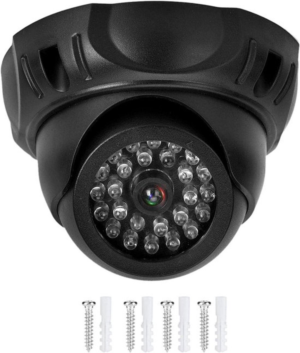 Beveiligingscamera Dummy Buiten Binnen Nepcamera Gesimuleerde Dome Bewakingscamera's met Knipperend Rood LED-licht (zonder Batterij)