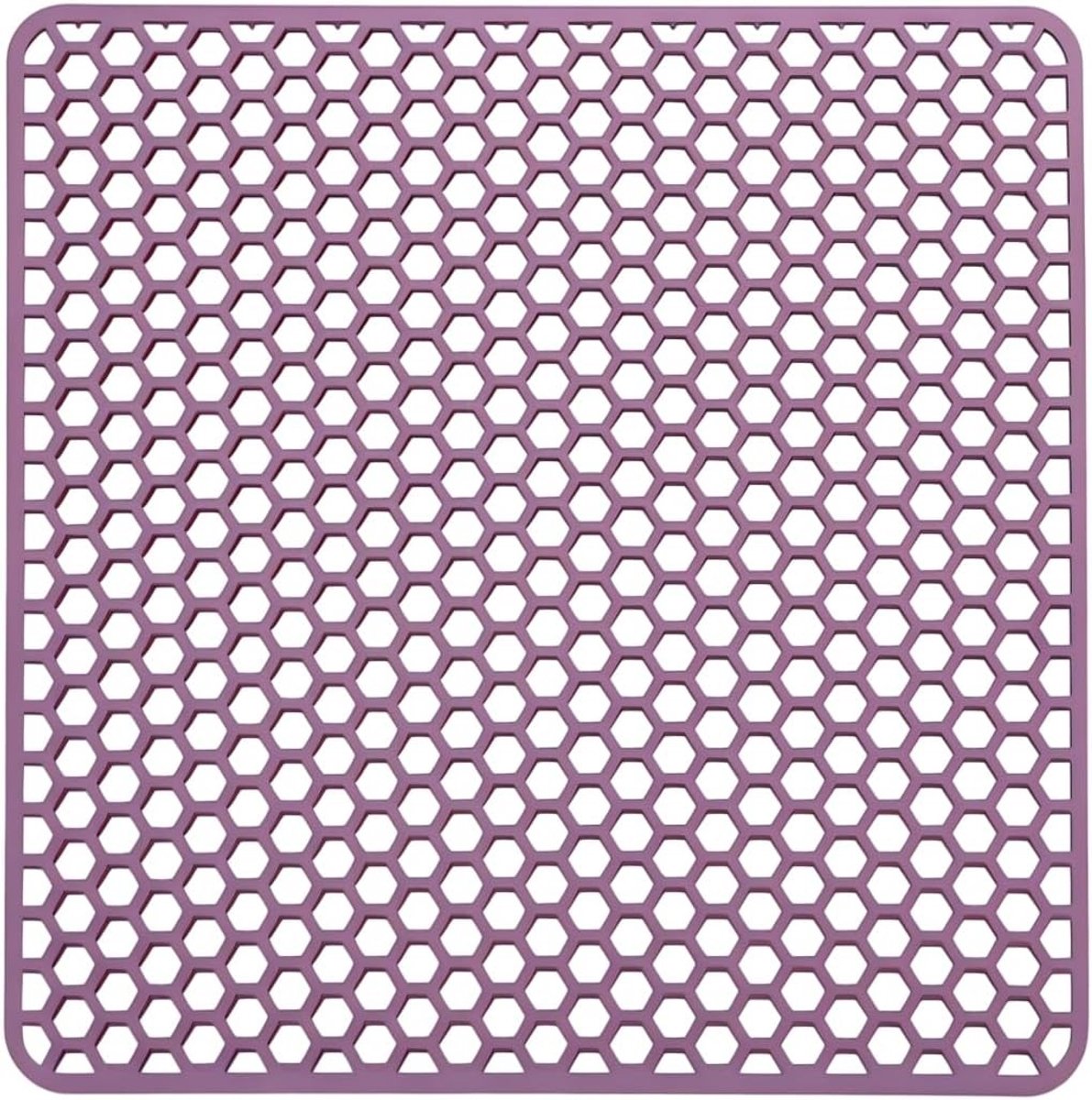 Antislip Spoelbakmat met Afvoergaatjes in Honingraatstructuur, Grijze Keukenspoelbakinzet van 34,5 x 34,5 cm, Duurzaam en Makkelijk Schoon te Maken, Ideaal voor Keuken en Gootsteen