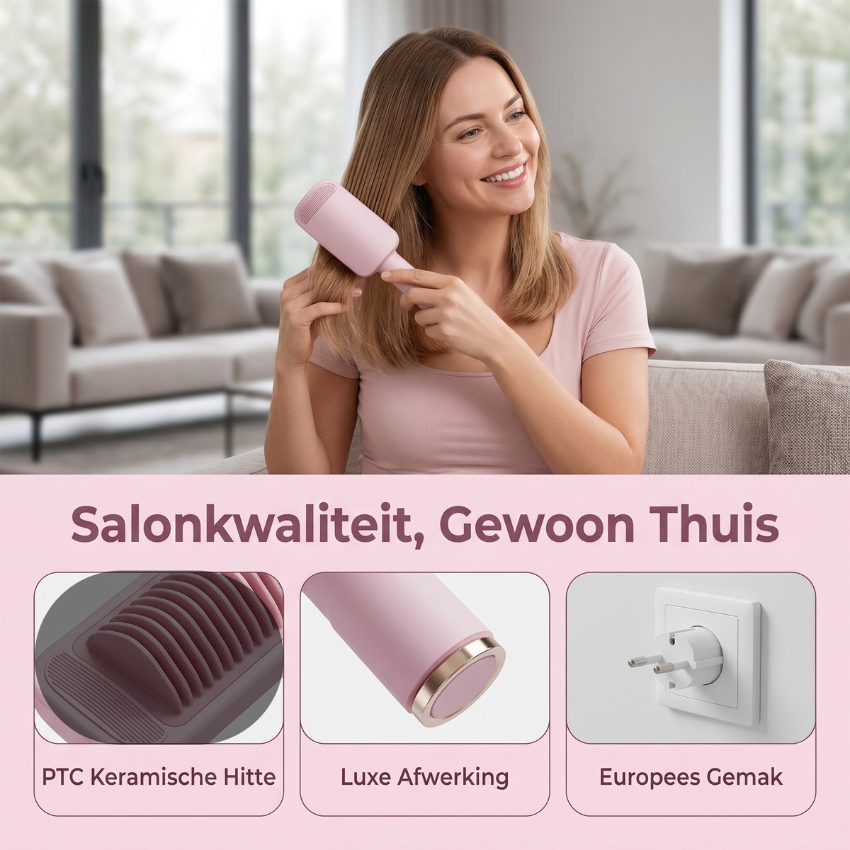 carmdering - Wafeltang Haar - 32 mm Krultang met 3 Barrels - Wafeltang - Wave Krultang voor Beach Waves en Grote Golven - Keramische Haarkruller met 4 Temperatuurstanden 160-220°C thumbnail 6