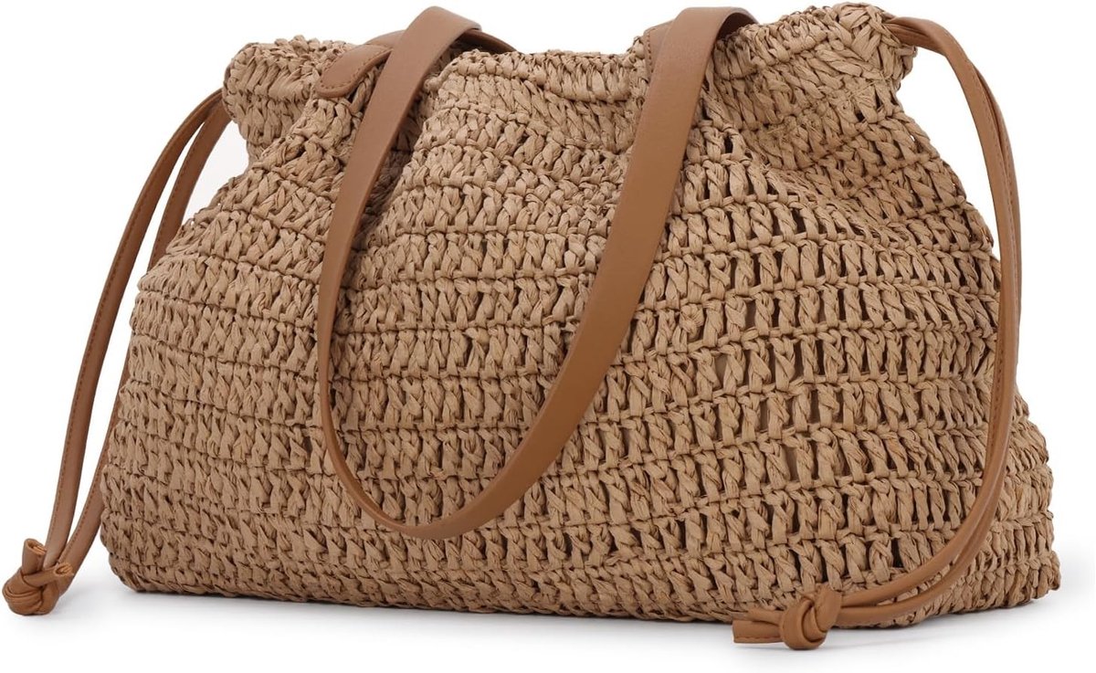 Zomerse Strandtas van Stro voor Vrouwen - Handige Tote, Schoudertas en Clutch voor Vakantie en Dagelijks Gebruik