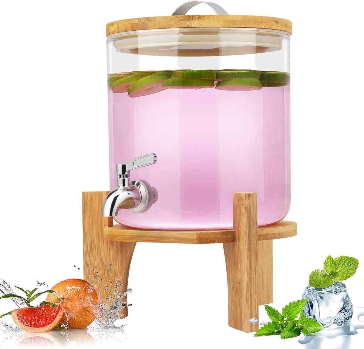 Glazen Drinkdispenser van 5L - Hoge Temperatuur Weerstand, Ideaal voor Sap en Water, Perfect voor Feesten en Gezellige Samenzijn
