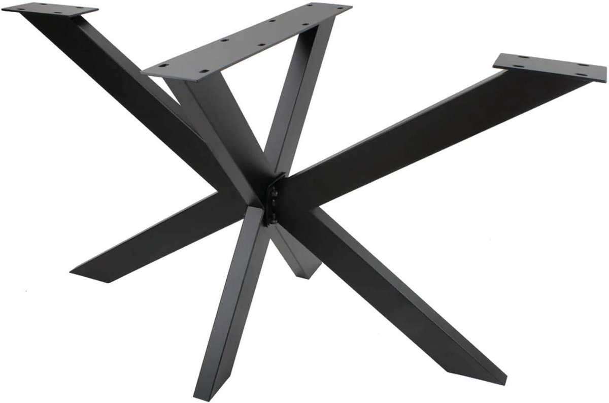 Tafelonderstel Spider - Meubelpoten Metaal - DIY Tafelbouw - Verstelbare Voeten - 71x68x120cm - Zwart