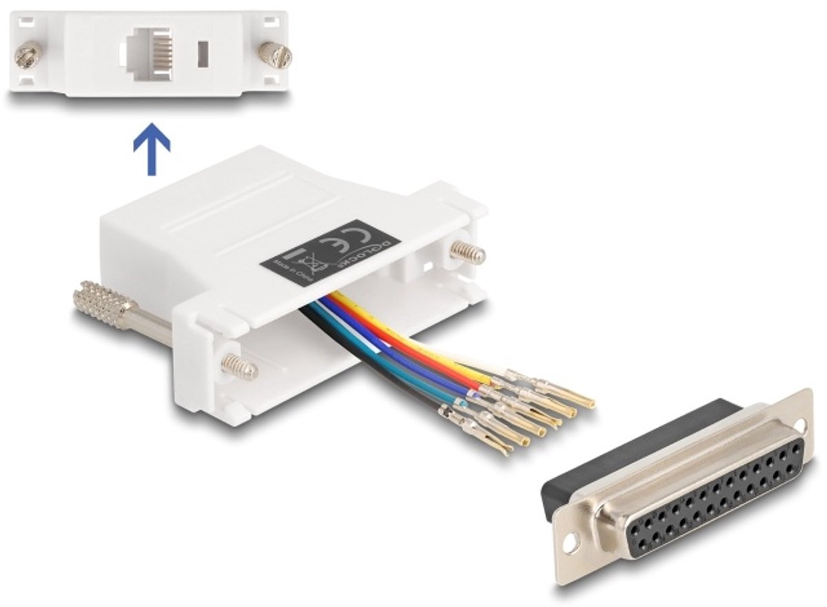 Delock D-Sub 25 pin female to RJ12 female Assembly Kit white