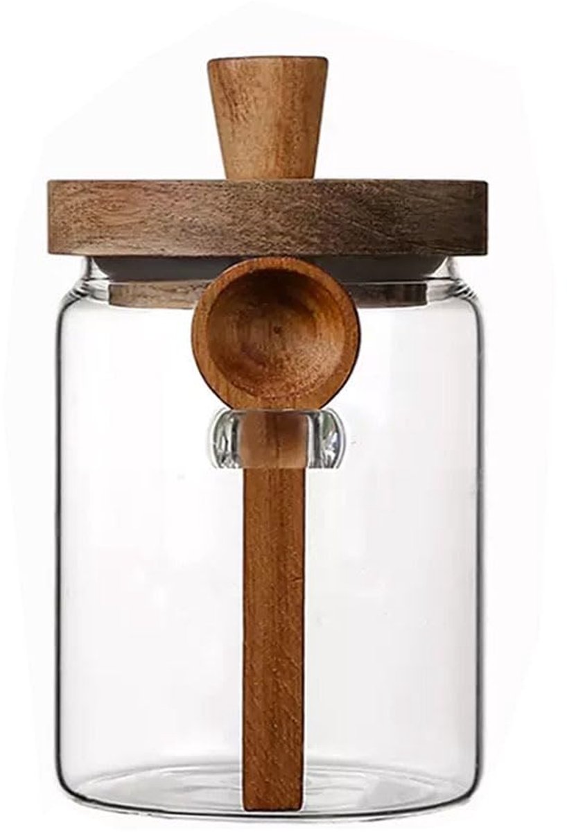 longziming -Koffiebonenpot - Koffieopslagbus - Glazen Bewaarbus - Luchtdichte Afsluiting - Transparant Design Met Ergonomische Greep - Ideaal Voor Kleine Keukens En Kantoren - 1 Stuk