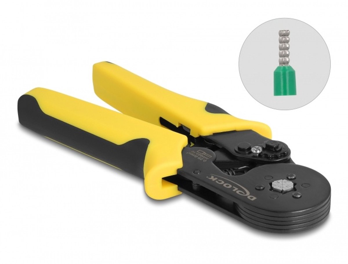 Delock Tool for crimping wire end ferrules self-adjusting - hexagon