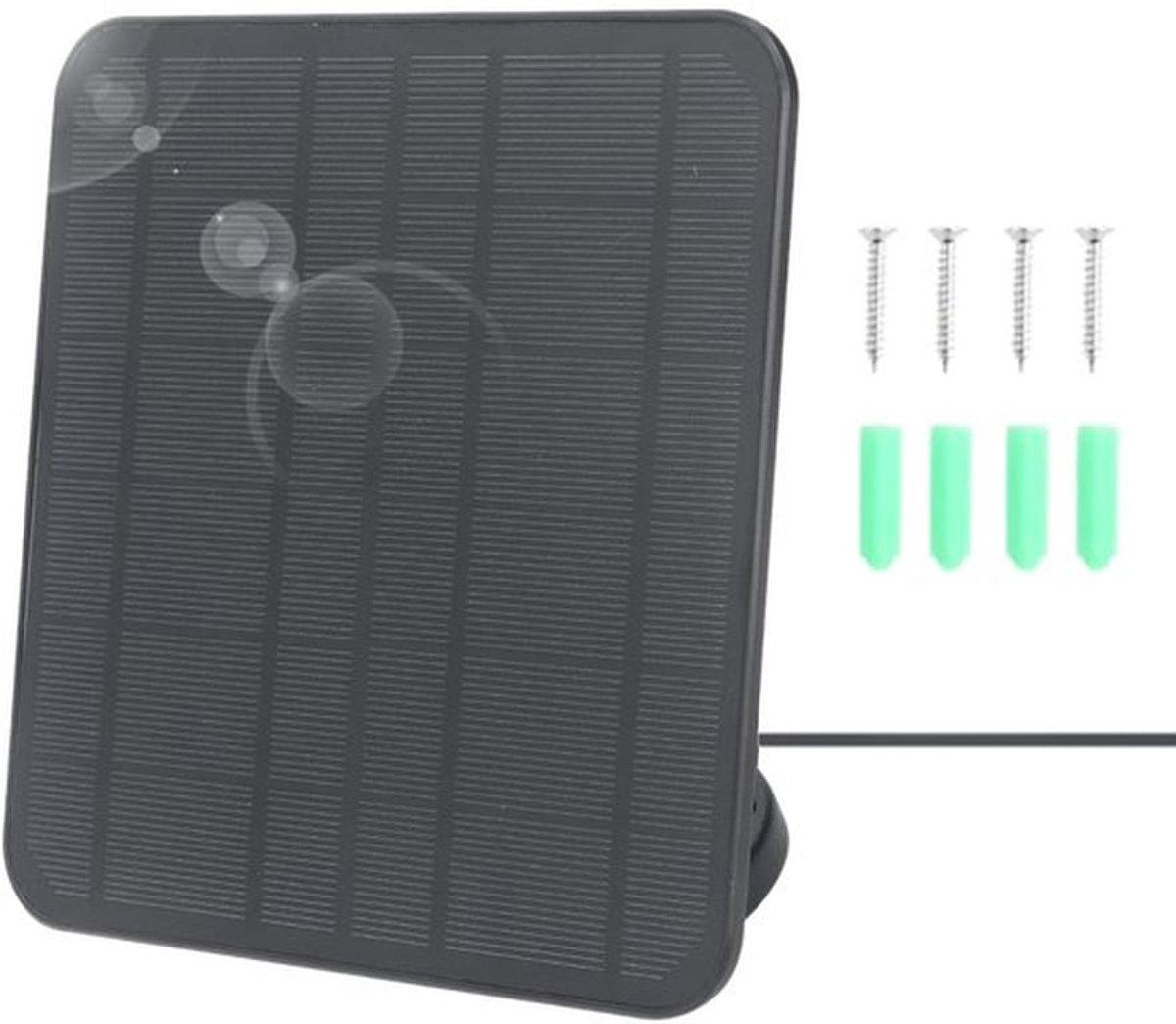 Voor 12W Solar Panel Camera Charger voor Ring Camera voor Stick Up Cam Batterij 2e en 3e generatie IP65 Waterdicht Verstelbaar Wandmontage (ZWART)