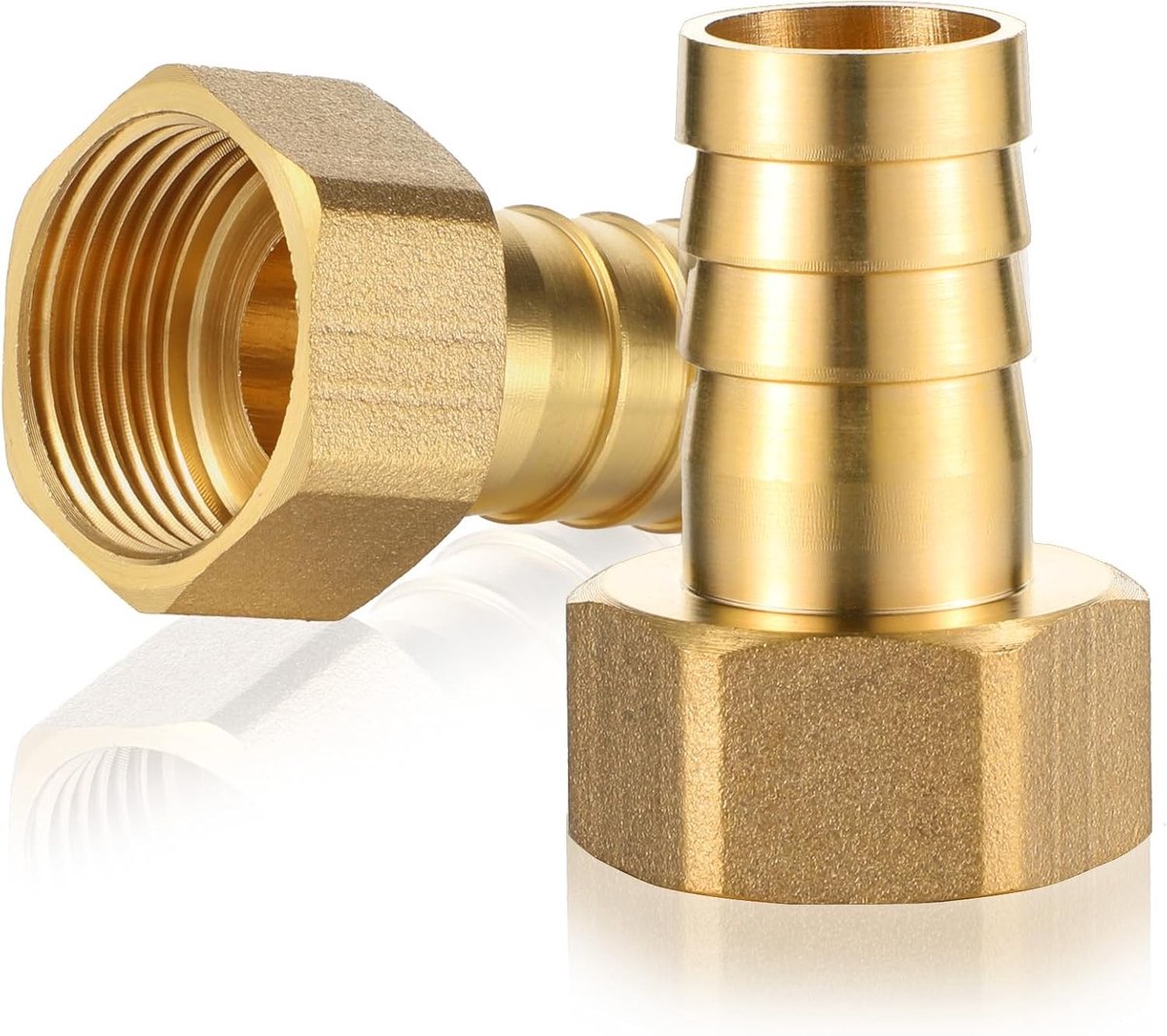 2 Stuks Messing Slangtule G3/4 Inch AG x 19 mm met Weerhaak, Slangaansluiting Adapter voor Waterslang, Robuuste Schroefdraadfitting voor Tuin en Irrigatie