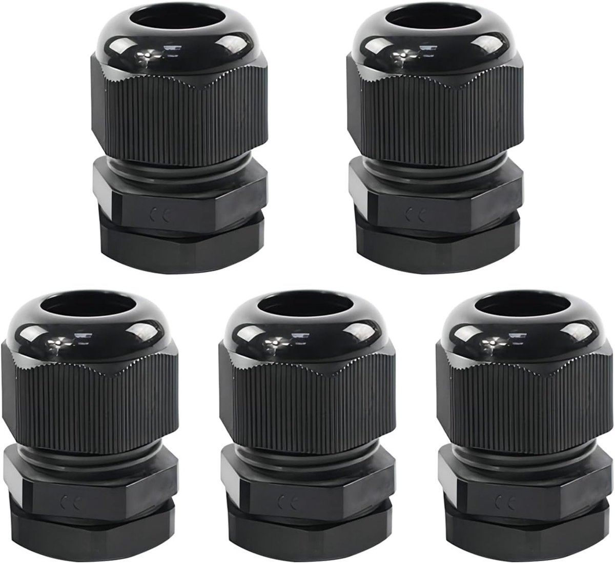 5 Stuks PG7 Kabeldoorvoeren Waterdicht, IP68 Beveiliging, Nylon Connectoren voor 3mm-6.5mm Kabels en Draden