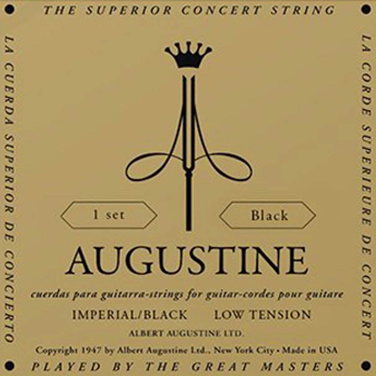 Augustine AU-IMBK snarenset voor klassieke gitaar, gut, medium tension trebles en light tension basses, mixed tension