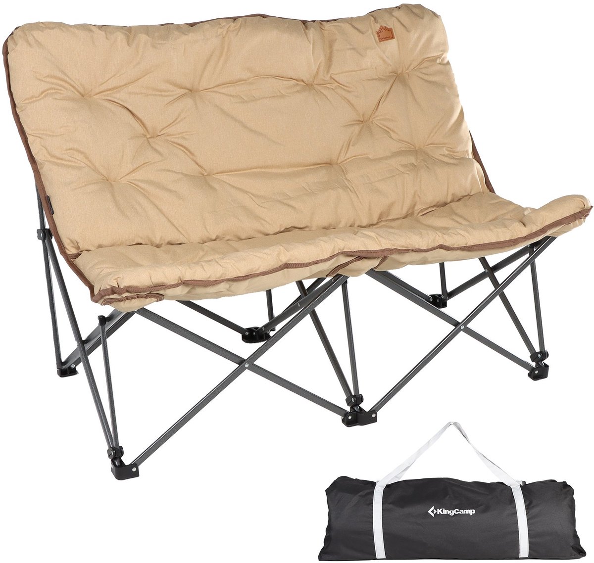 Campingbank Lindon Relax dubbele lounge - Stoel voor 2 personen, klapstoel, bank