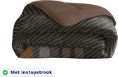 Zelesta Royalbed Brown Stripes 200x200 - Dekbed zonder overtrek - met Instopstrook - Wasbaar dekbed met Vaste Overtrek - All year zomerdekbed & winterdekbed