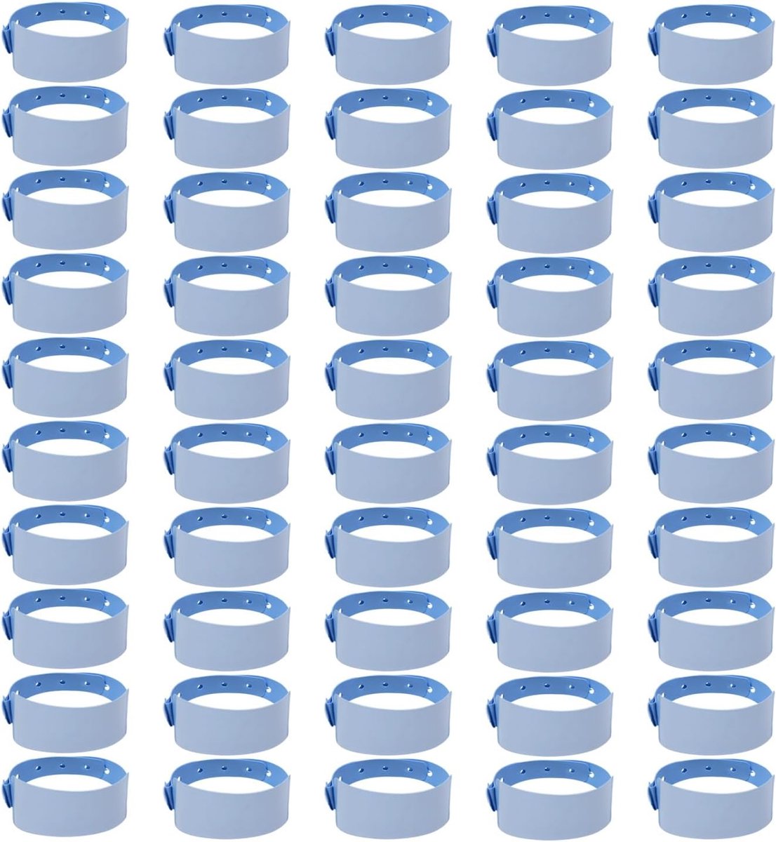 50 stuks blauwe blanco armbanden, identificatiearmbanden, ingangsarmbanden, verstelbare eenvoudige armbanden, activiteitsarmbanden, plakarmbanden