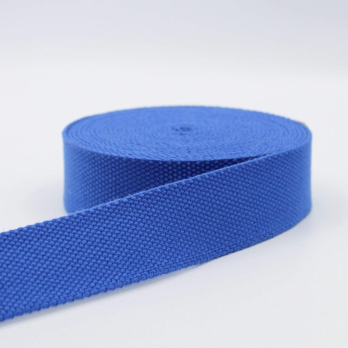 5 m zware katoenen riem, dik, blauw (28), 3 cm