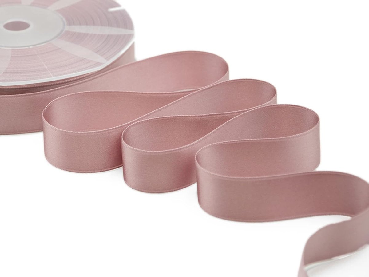geweven tape uit Italië, dubbel, antiek roze 25 mm x 50 m