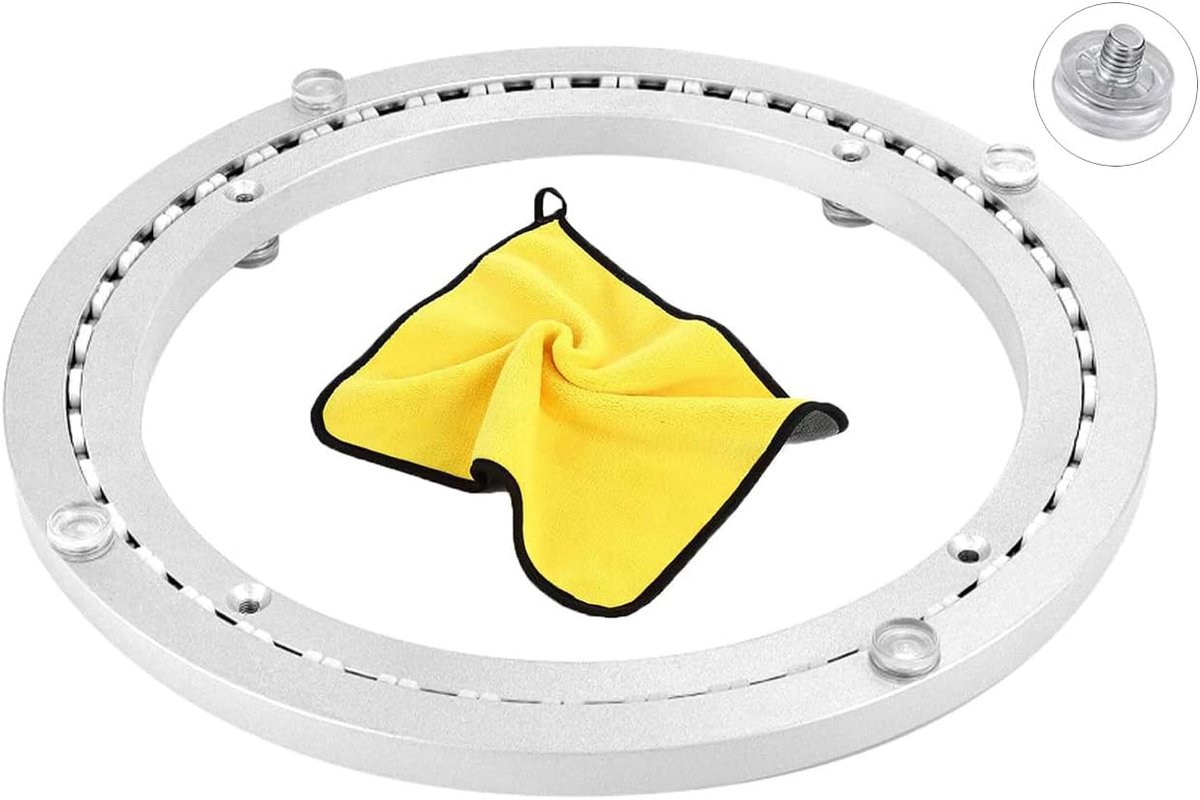 draaiplateaulager van aluminiumlegering, eettafel draaiplateau draaikrans kogellagers draaibare draaischijf druklager draaibeslag 360 draaibaar zwaar (2,50 cm/20 inch stil)