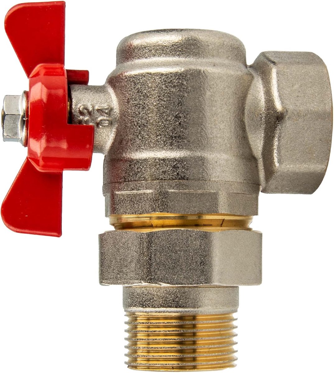 tecuro Schuine kogelkraan met aansluiting G 3/4 inch x binnendraad Rp 3/4 inch, messing vernikkeld