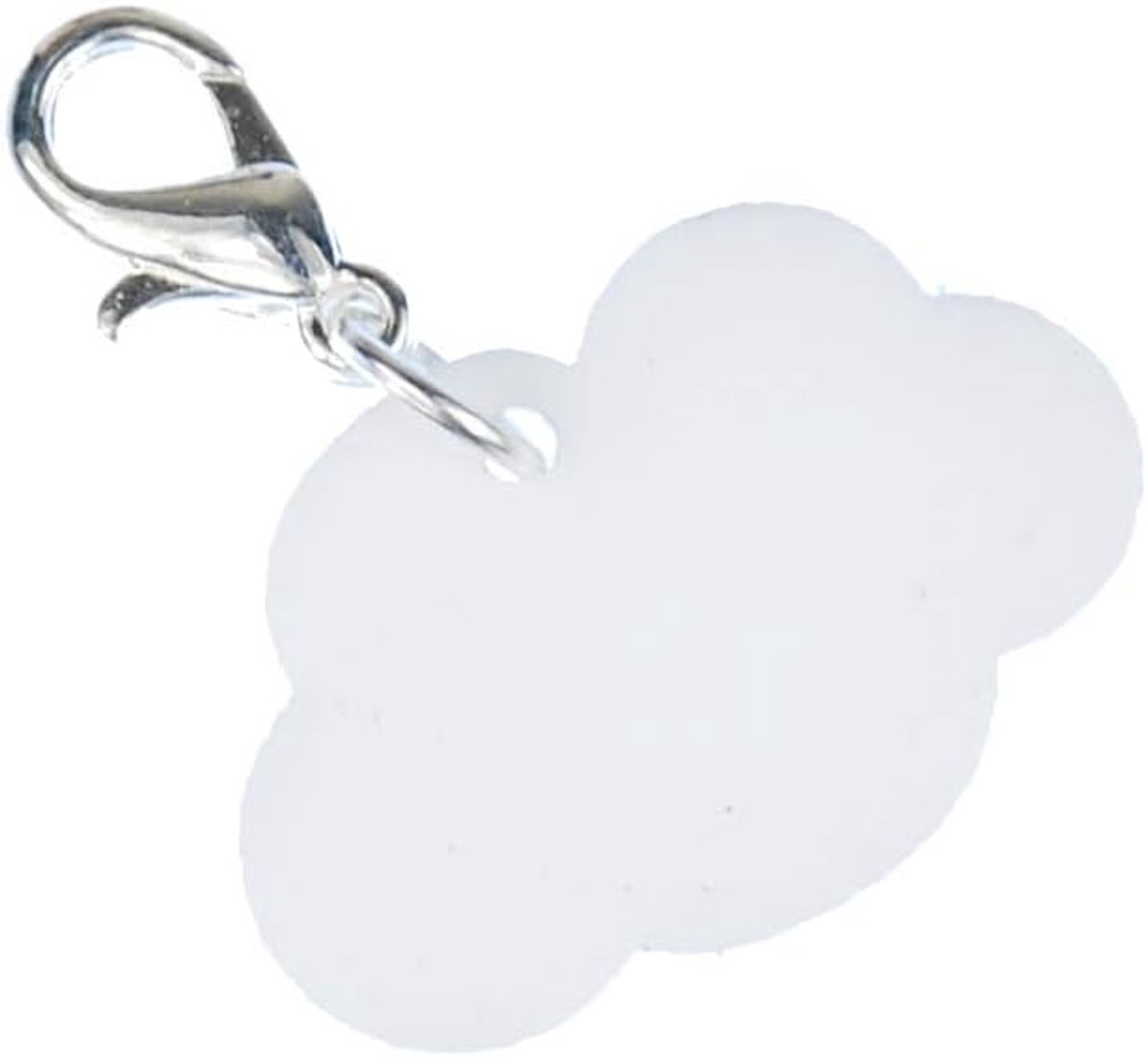 Bedels wolken cloud acrylglas - handgemaakte modesieraden I kettinghanger verzilverd - bedelhanger bedelarmband - hanger voor armband, 20 mm, Metaal