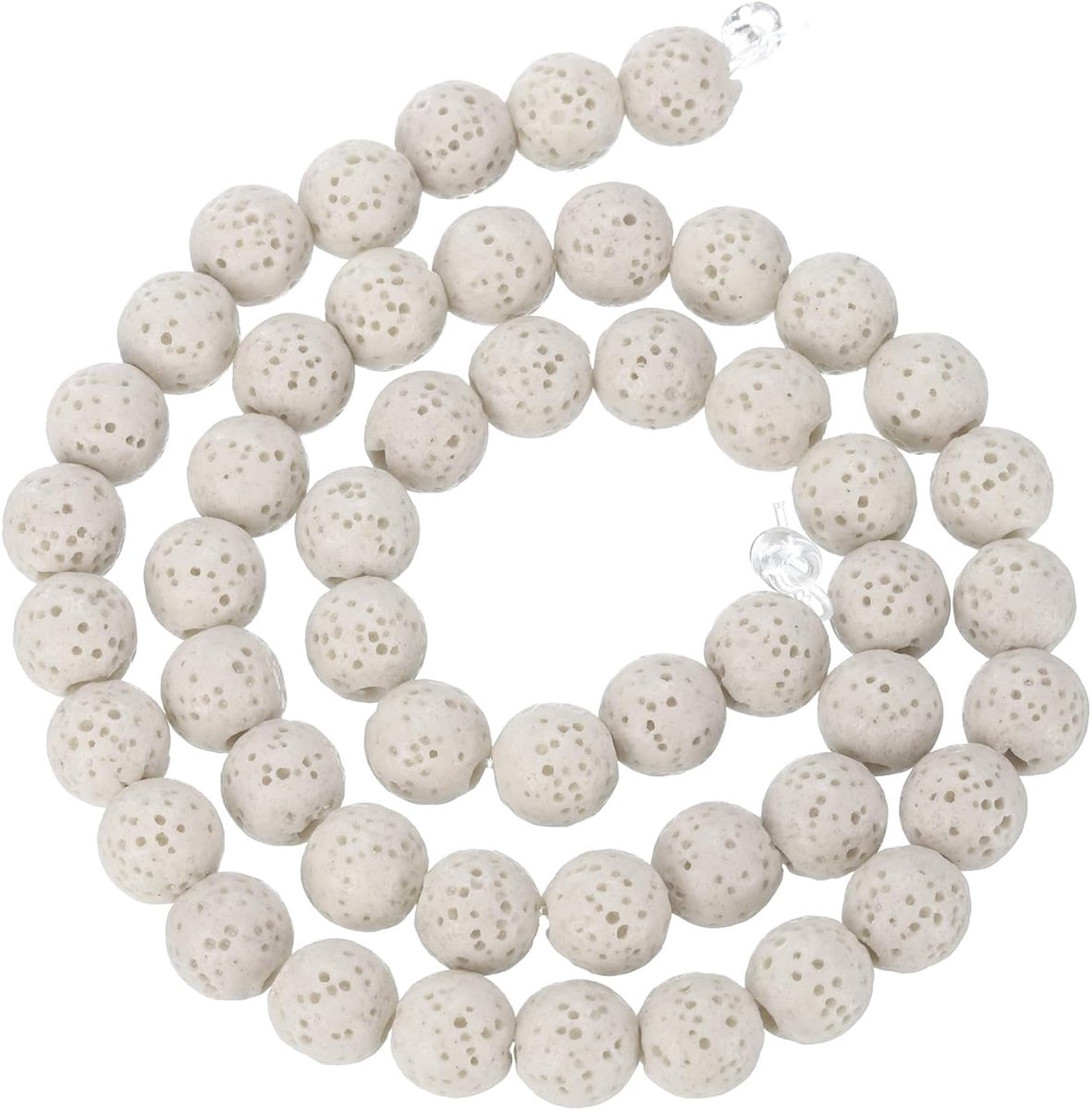 Kralen, 8 mm, ronde losse kralen van vulkaansteen voor doe-het-zelf sieraden armband (1 streng, 51 stuks)