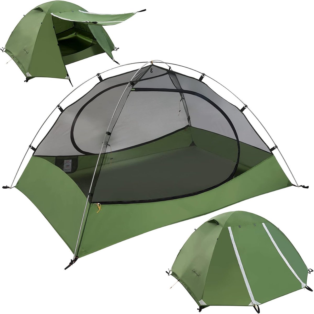 Lichtgewicht backpacktent - 2/3/4 man tent voor kamperen, 3 seizoenen ultralichte waterdichte campingtent, groot formaat eenvoudige installatie koepeltent voor familie, buiten, wandelen en