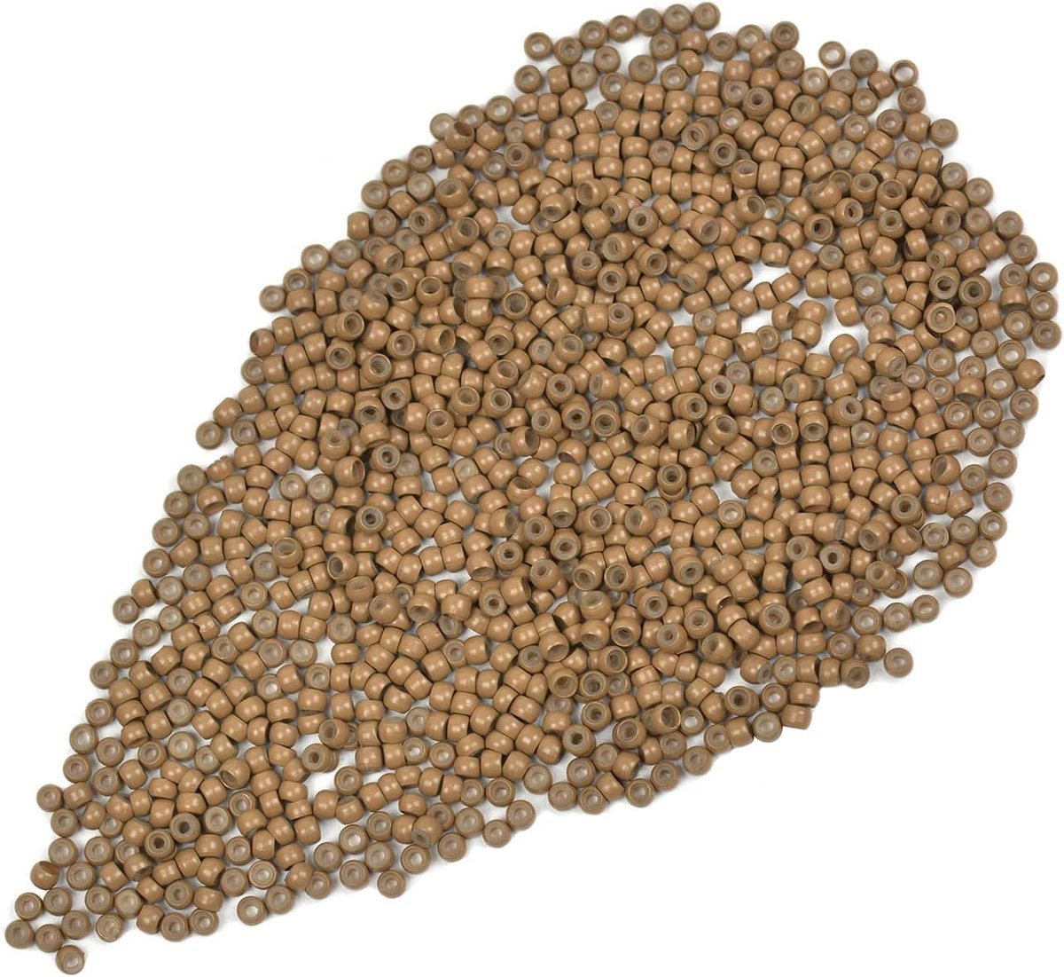 Kralen, siliconen, gevoerd, nano-ringen, micro-links, kralen voor haarverlengingen (donkerblond)