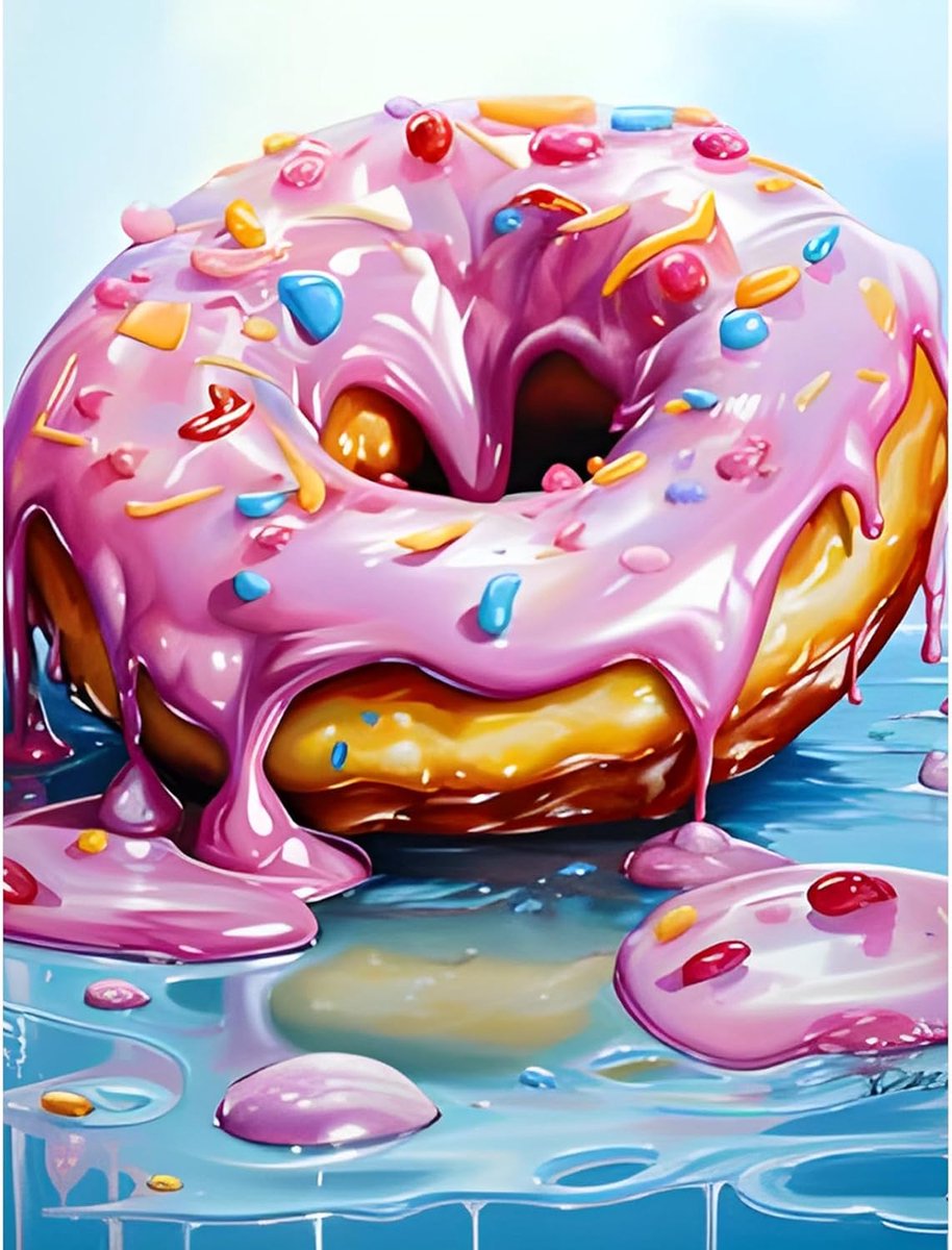 Donuts Diamond Painting Kits voor volwassenen, DIY Volledige Boor 5D Diamond Painting Voedsel Diamond Art Kits Kleurrijke Diamond Painitng Kits voor Ontspanning en Home Decor 30x40cm