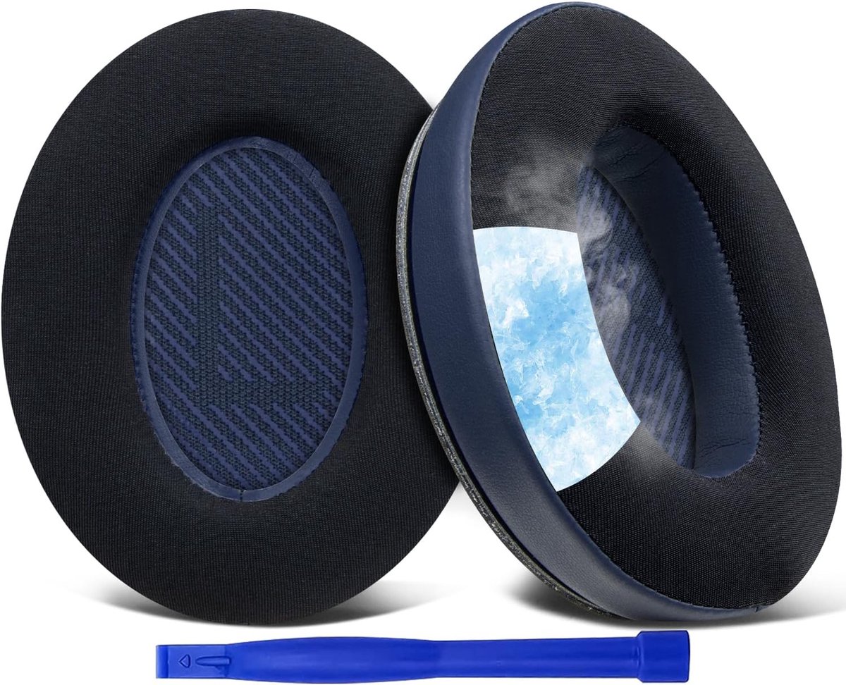 Oorkussens met koelgel voor Bose QuietComfort 35 (QC35) en Quiet Comfort 35 II (QC35 II), Earpads en Cushions met geluidsisolerend schuim-Marineblauw