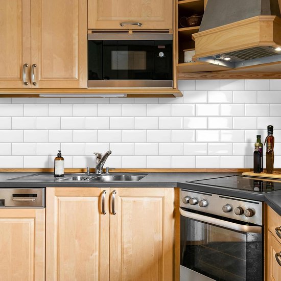 Plaktegels Keuken Zelfklevende Tegels Wandtegels 10 Vellen - Wit,3d,Metro,Badkamer,Wand,Muur,Wandpaneel,30.5 x 30.5 cm — afbeelding 3