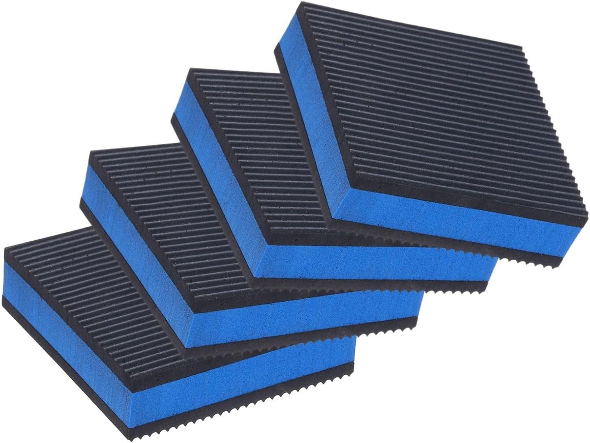 Rubberen antivibratiepads, verpakking van 4 stuks, 7 x 7 x 18 cm, zware EVA-middenisolatiematten, luchtcompressor, rubberen voetjes voor airconditioner, HVAC-wasmachine en droog