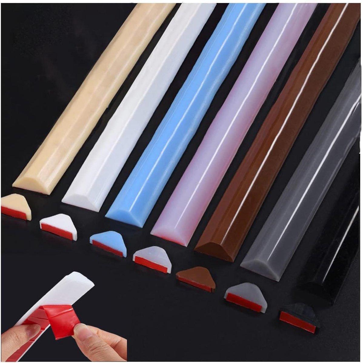 spatwaterstrip, siliconen waterstopper voor de douche, rubberen strip voor keuken, badkamer (Wit 3M)