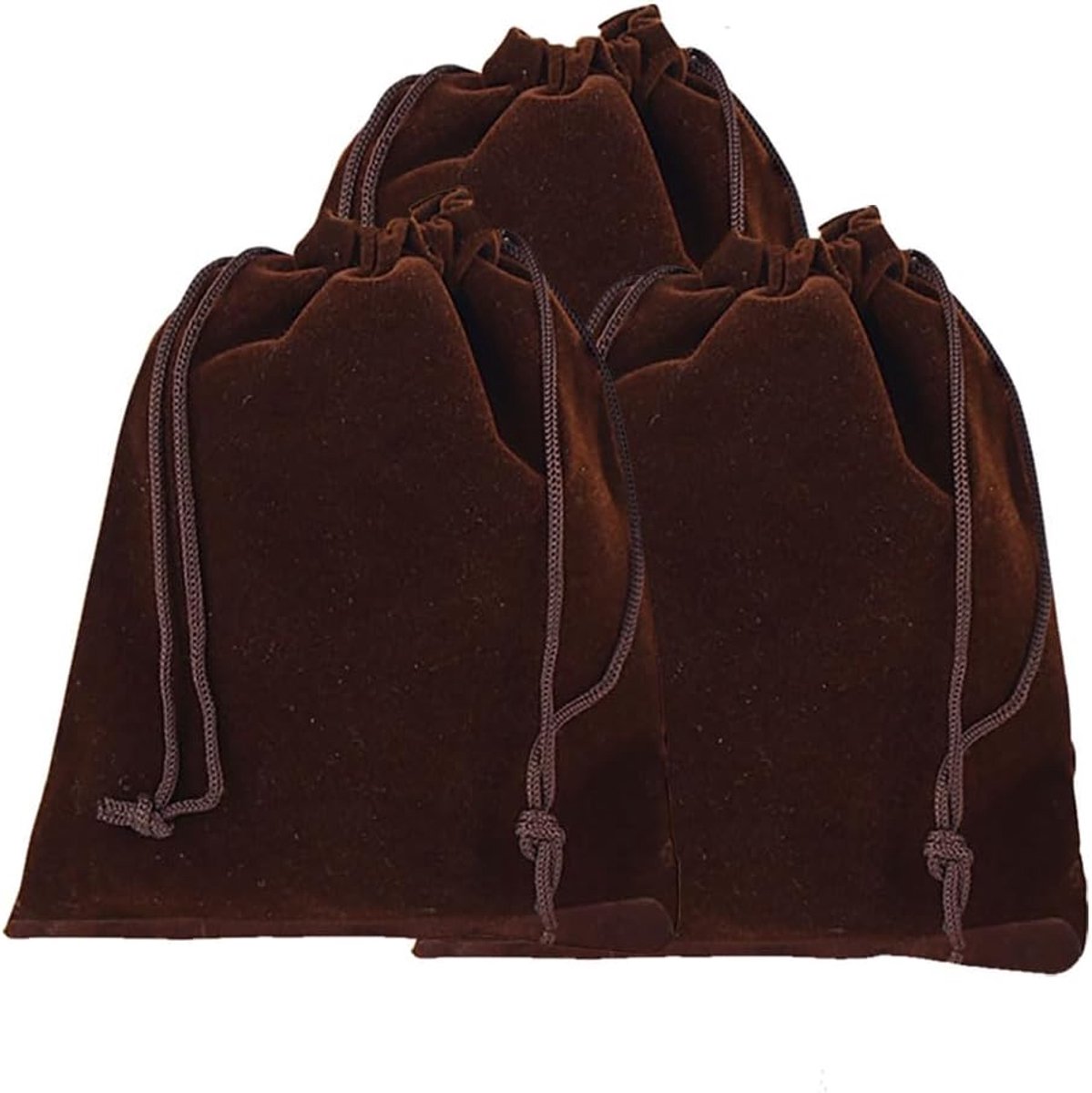 Sieradenzakjes van fluweel, gigantische geschenkzakjes, stofzakje met koord, fluwelen tas voor bruiloft, feest, cadeau - Bruin 15×20 cm