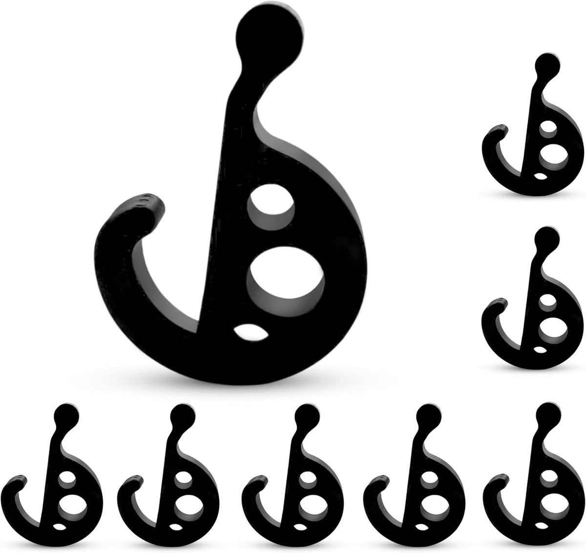 8 stuks haken voor kederrail; camping-luifels, kledinghaken set met oog; hanger voor balk; caravan- en camperhaken (7 mm)