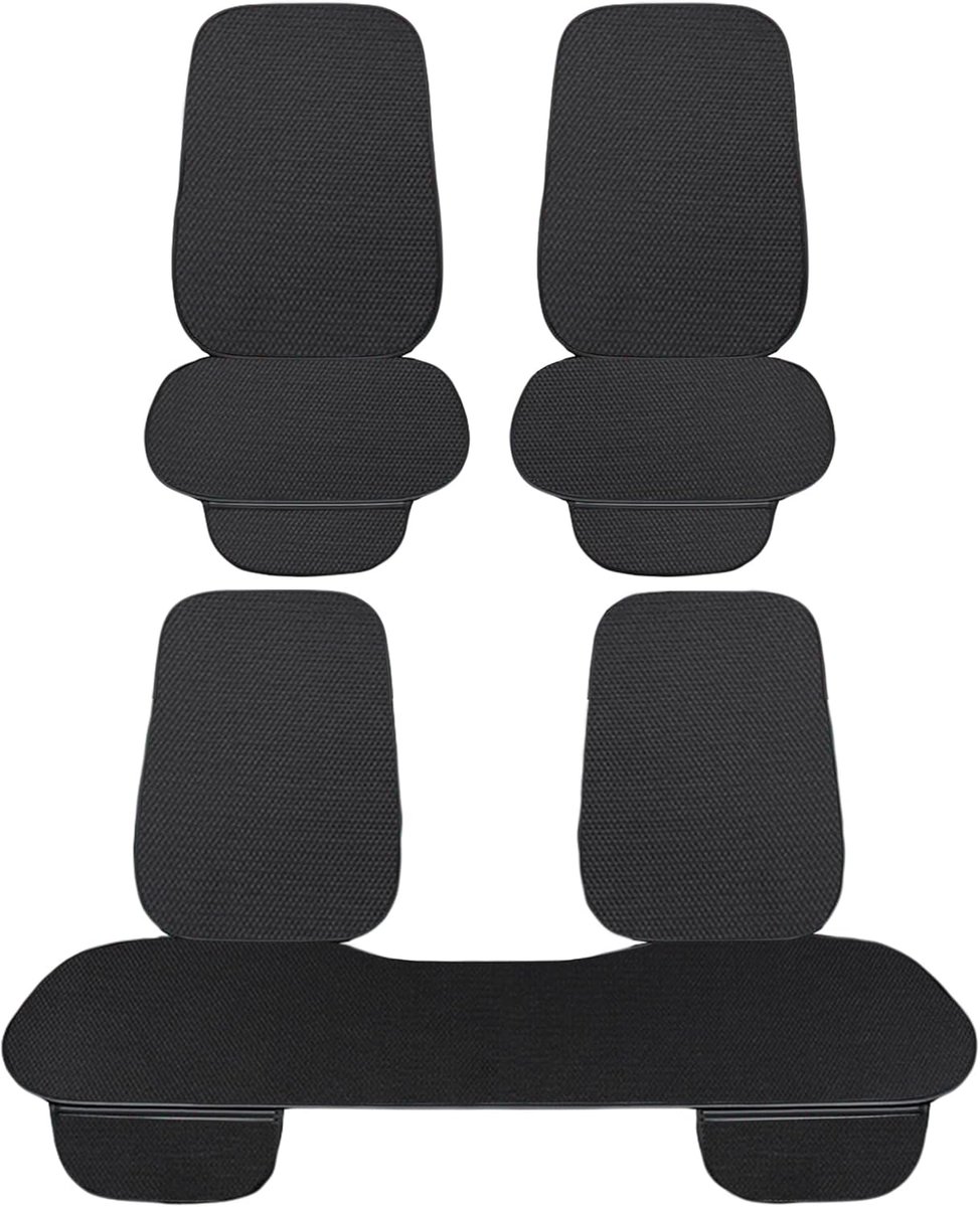Accessori Lupex Autostoelhoes 3 stuks universele auto | stoelbescherming 2 voor en 1 achter | Protector Comfort Automotive binnenkussen (Silk Ice Black - 7 stuks)
