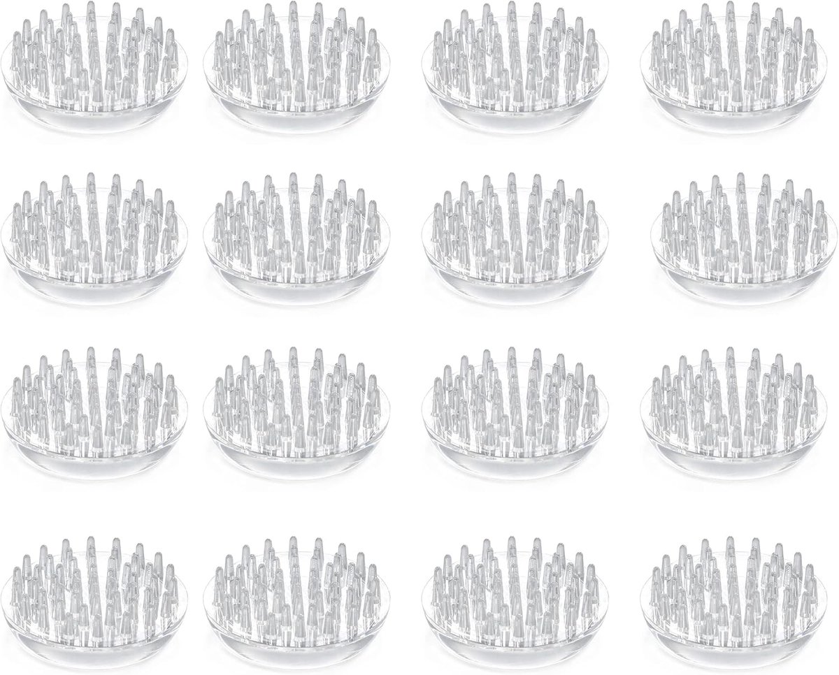 Set van 16 ronde spiked tapijtbeschermers, vloerbesparende pads, bankbesparing, transparante ricinusbekers, antislip meubelpads, vloerbeschermers