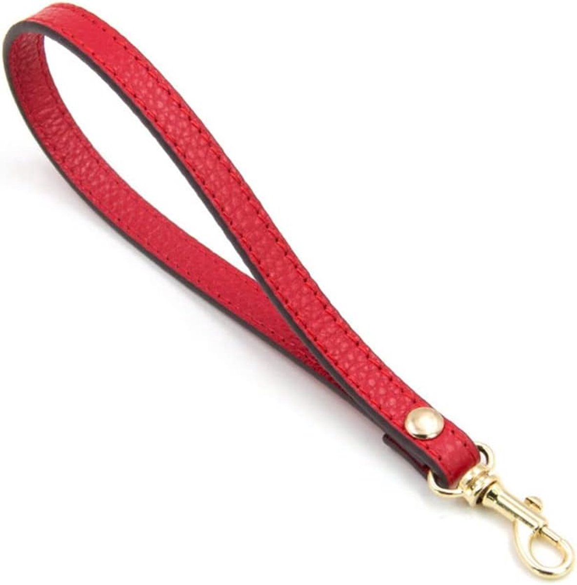 lederen polsband sleutelhanger vervanging korte armband tashengrepen lederen band met karabijnhaak tasriem voor handtassen portemonnee clutch polsband sleutelhanger rood
