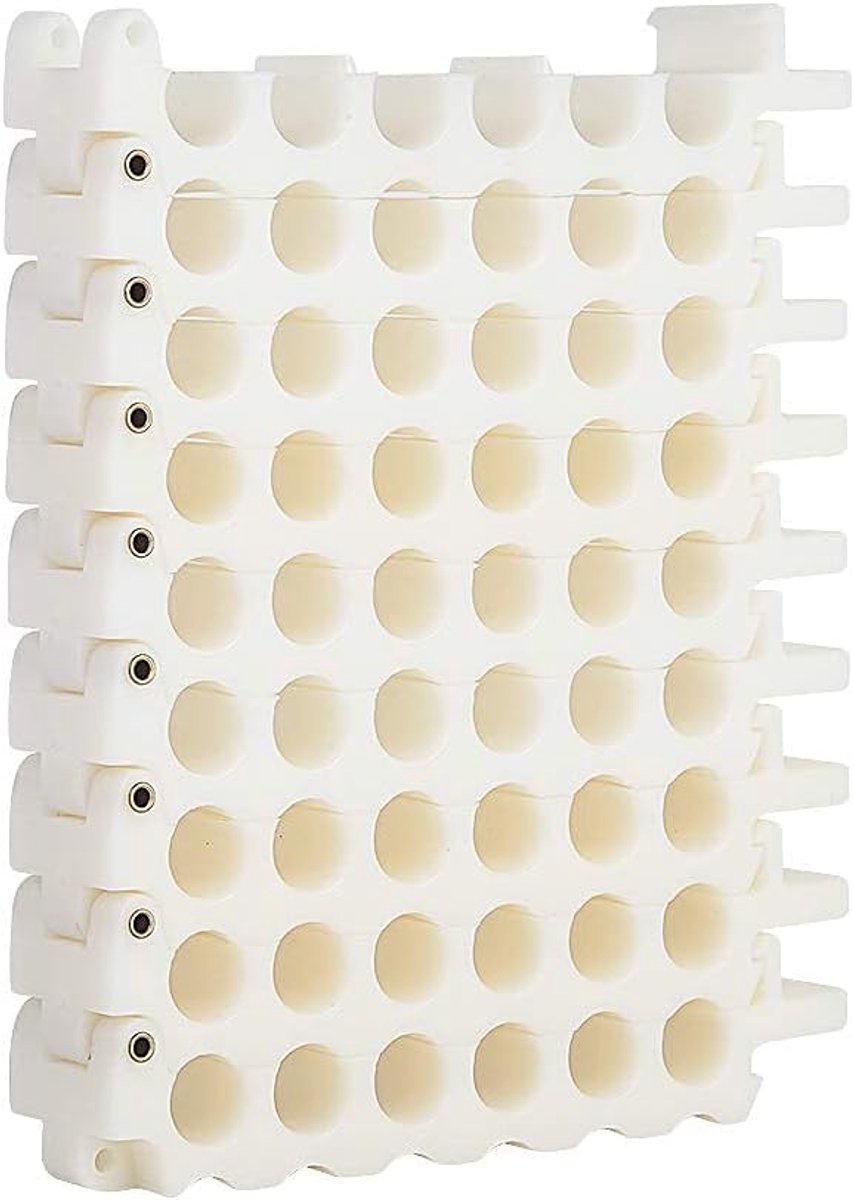 10Gtek Kabeldressoir met 48 gaten, bundelaar en organisatietool voor datacenter, serverruimtes en machinekamer, draadbeheer en organizer (6 gaten x 8 rijen, wit)